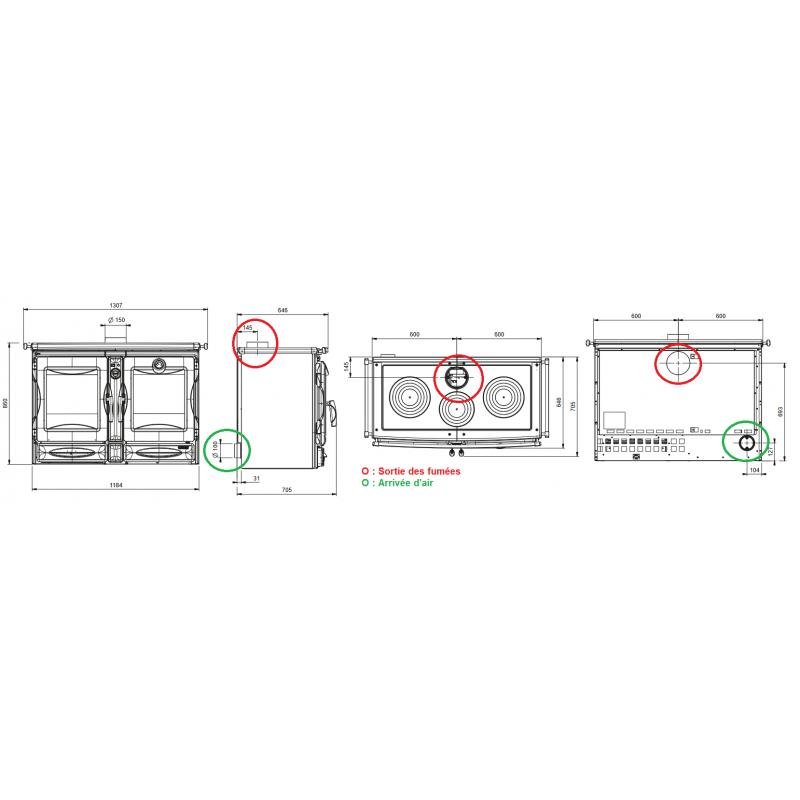 Cuisinière à bois raccordable en fonte - LA NORDICA Alaska 12 kW – Image 2