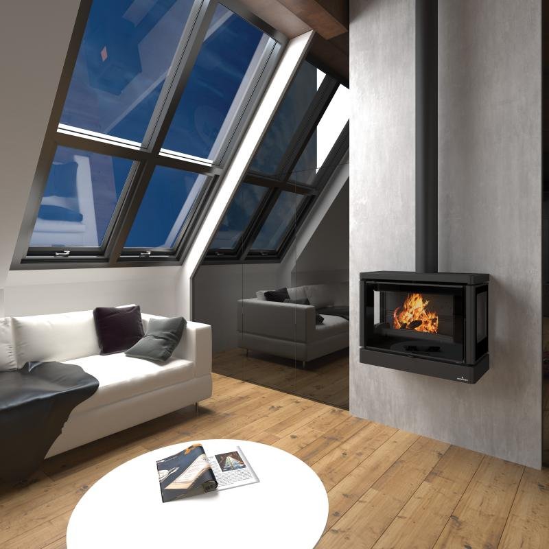 Poêle à bois suspendu ventilé raccordable 3 faces - BRONPI Versailles - C 10 kW – Image 8