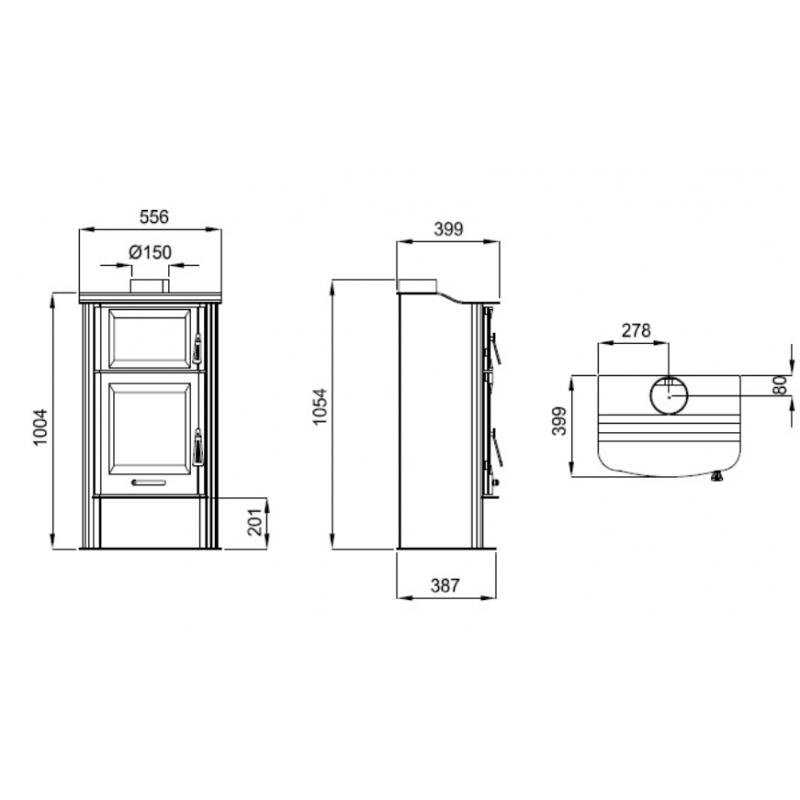 Poêle à bois avec four - BRONPI Tudela 13 kW – Image 3
