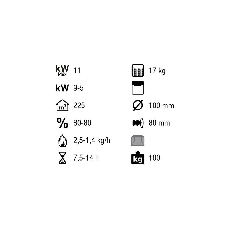 Poêle à granules sans électricité convection naturelle - BRONPI Free 11 kW – Image 6