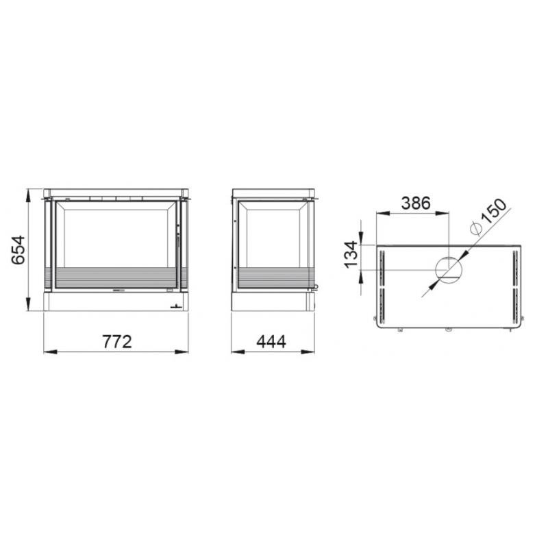 Poêle à bois suspendu ventilé raccordable 3 faces - BRONPI Versailles - C 10 kW – Image 2
