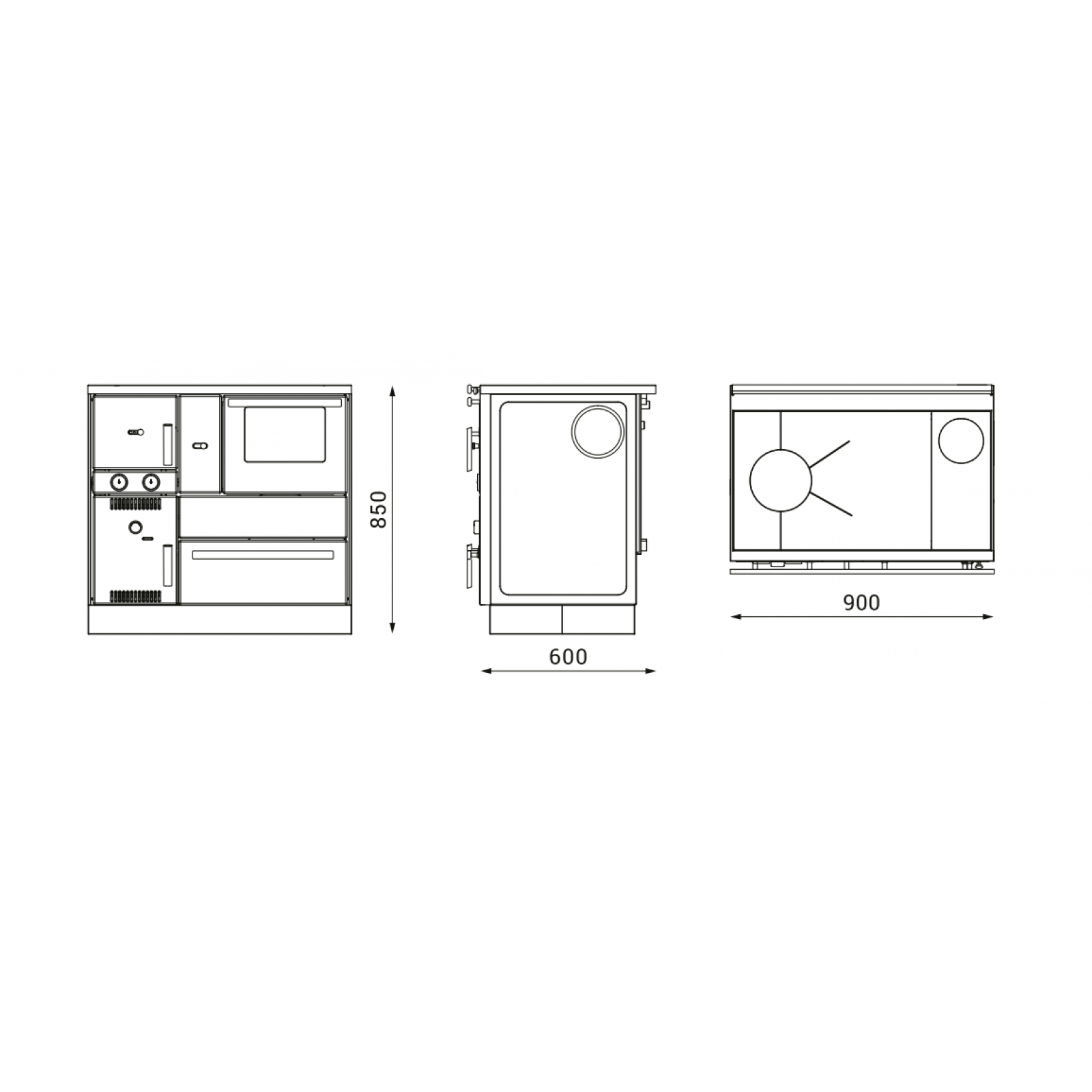 Cuisinière à Bois Bouilleur Alfa Term 27 27kW – Image 4