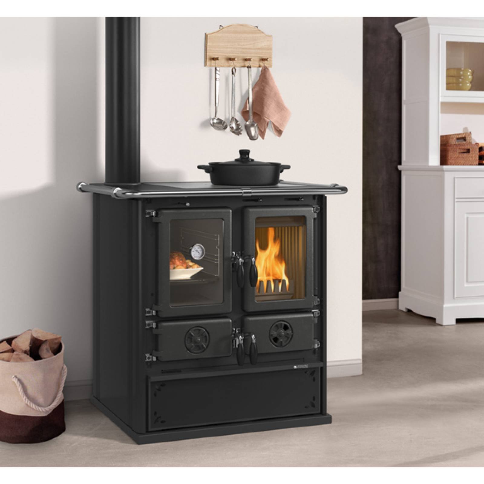 Cuisinière à bois Rosetta Sinistra BII Steel 9kW – Image 3