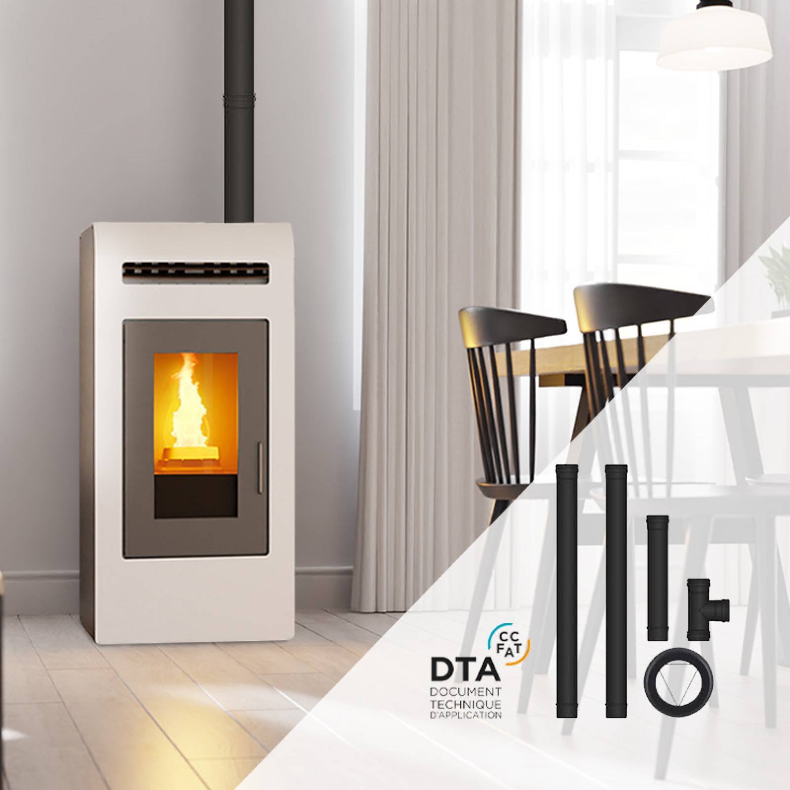 Pack poêle à granulés canalisable Cayenne - Pack complet Bofill 14kW – Image 6