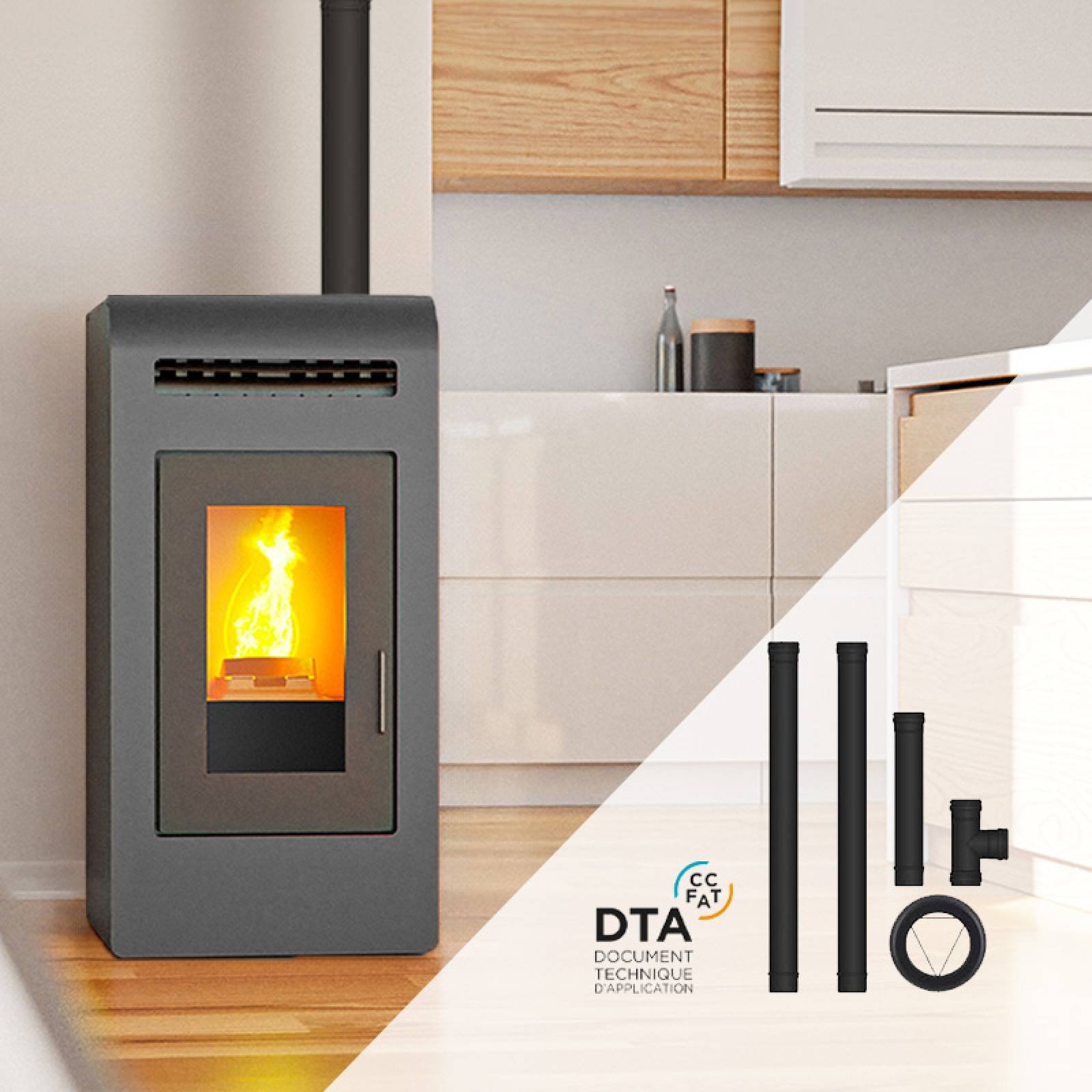 Pack poêle à granulés canalisable Cayenne - Pack complet Bofill 16kW – Image 4