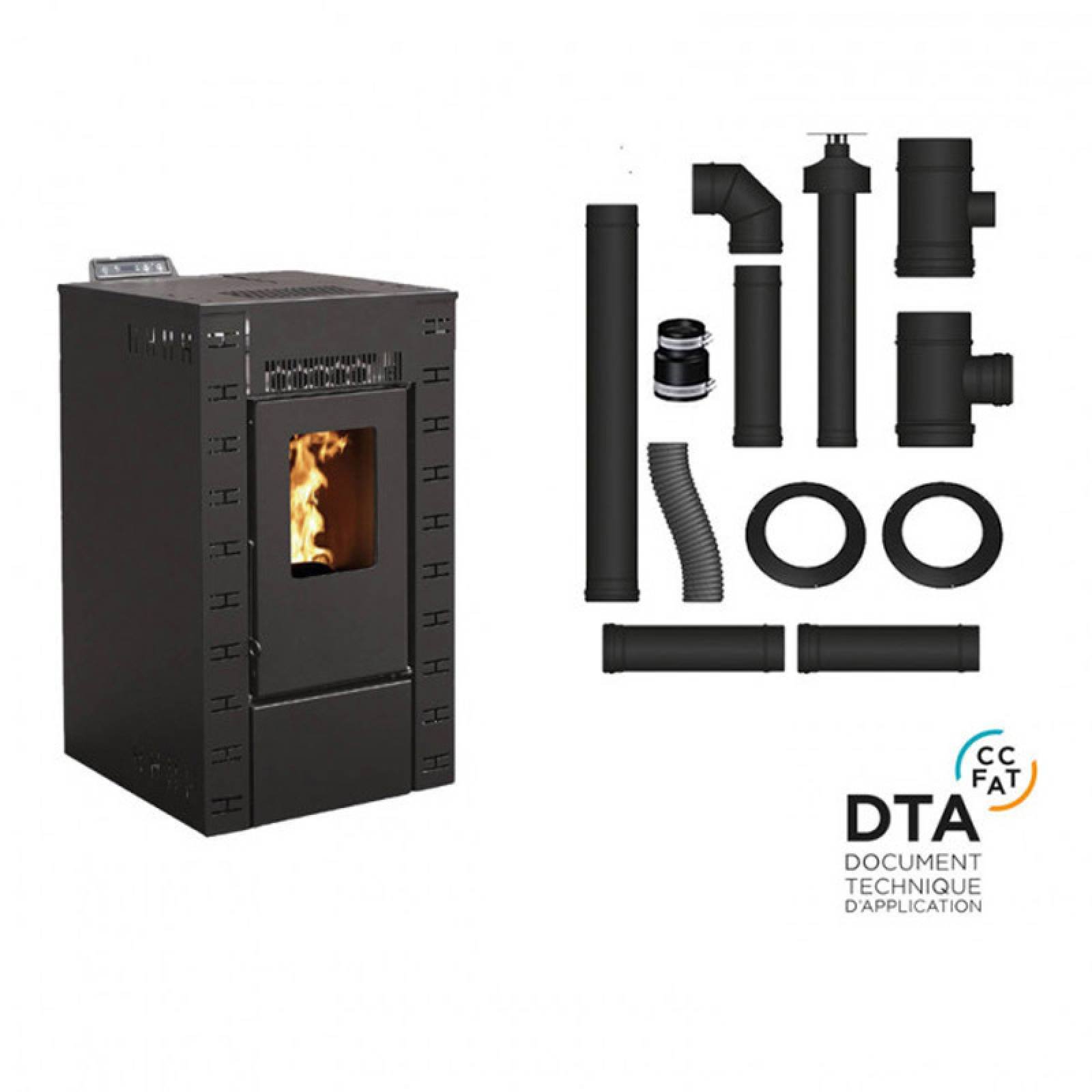 Pack poêle à granulés étanche Diva + Kit d'installation ventouse 8kW – Image 3