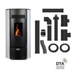Pack Poêle à granulés étanche Giuliana + Kit d'installation ventouse 9kW