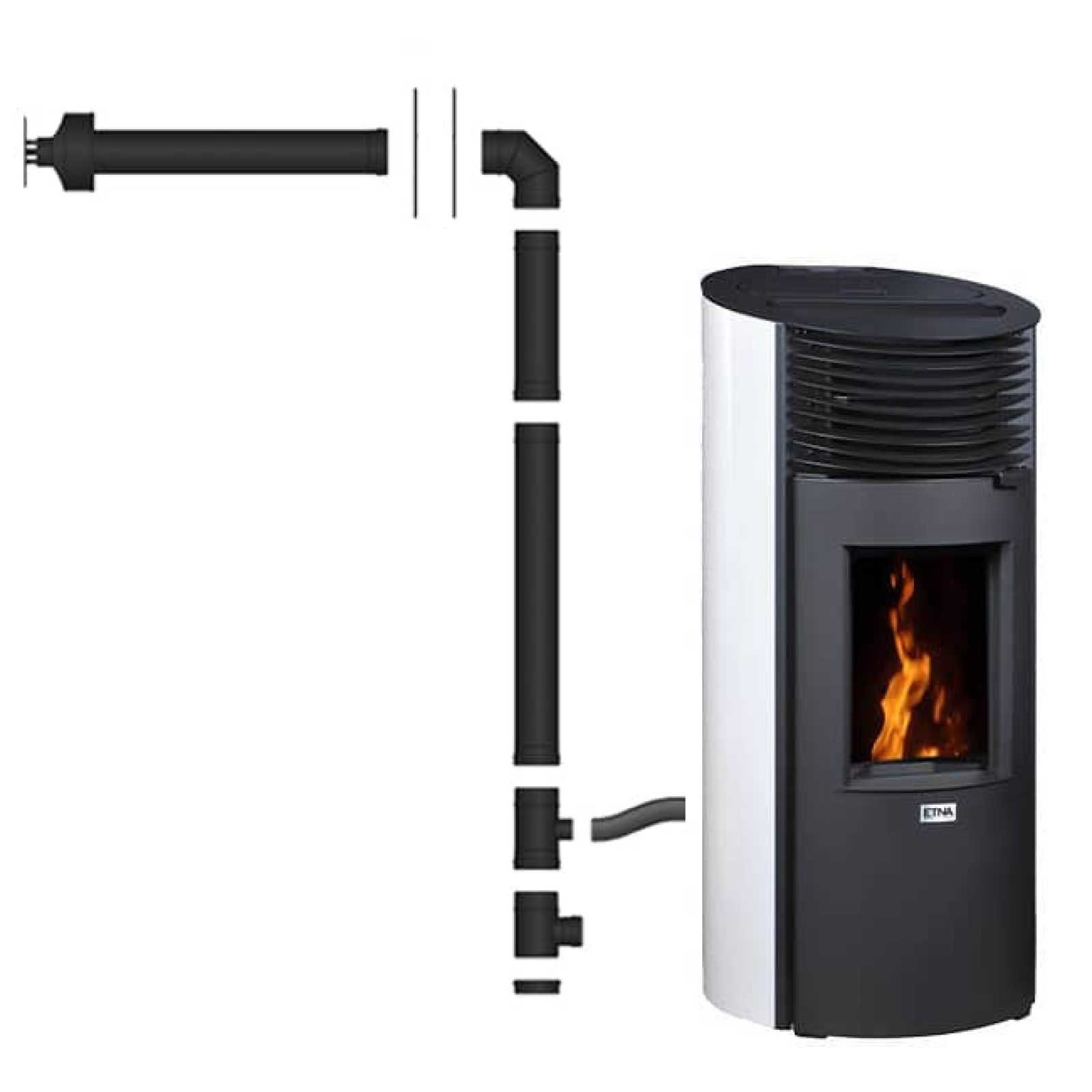 Pack poêle à granulés silencieux étanche Roméo + Kit d'installation ventouse 8kW