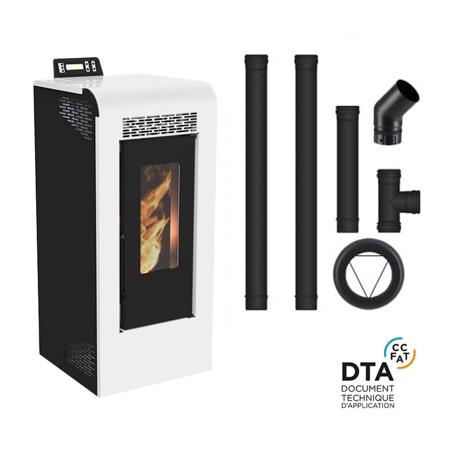 Pack poêle à granulés Vulcano SMS Sortie Dessus - Pack complet Bofill 12kW – Image 5
