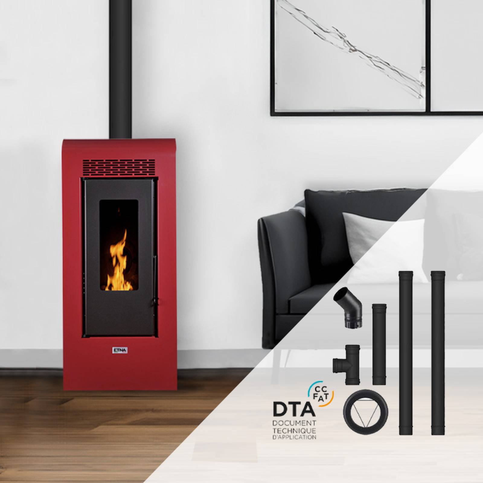 Pack poêle à granulés Vulcano SMS Sortie Dessus - Pack complet Bofill 12kW – Image 8