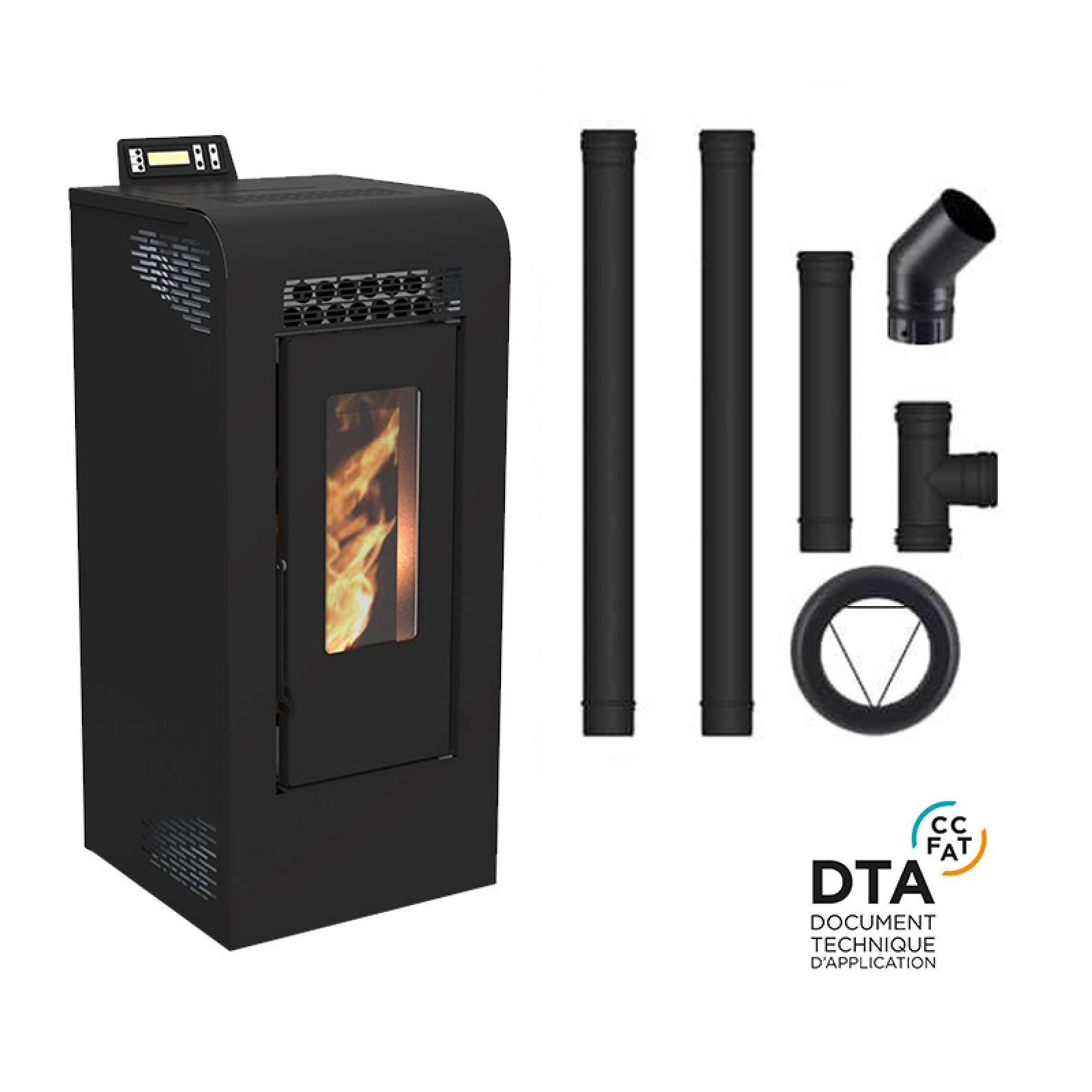 Pack poêle à granulés Vulcano SMS Sortie Dessus - Pack complet Bofill 12kW – Image 9