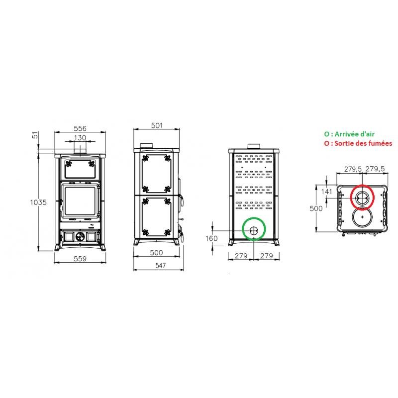 Poêle à bois raccordable en céramique - LA NORDICA Fedora 8.3 kW – Image 5
