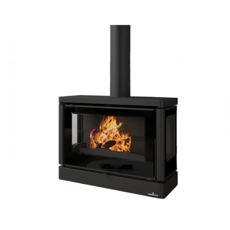 Poêle à bois suspendu ventilé raccordable 3 faces - BRONPI Versailles - C 10 kW