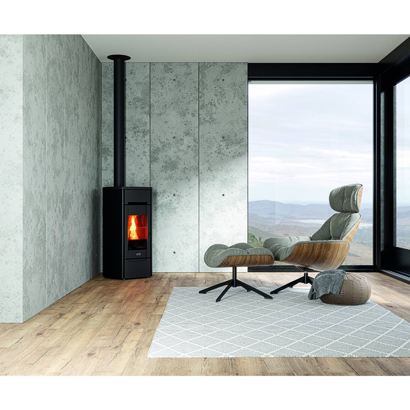 Poêle à granulés étanche Cast Round 8kW – Image 3