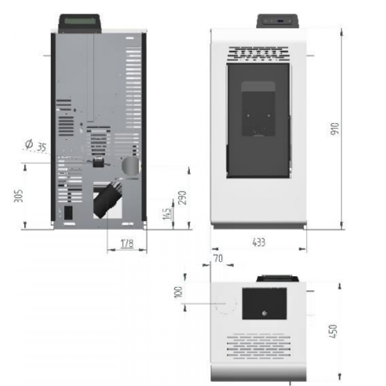 Poêle à granulés Vulcano SMS 12kW – Image 2