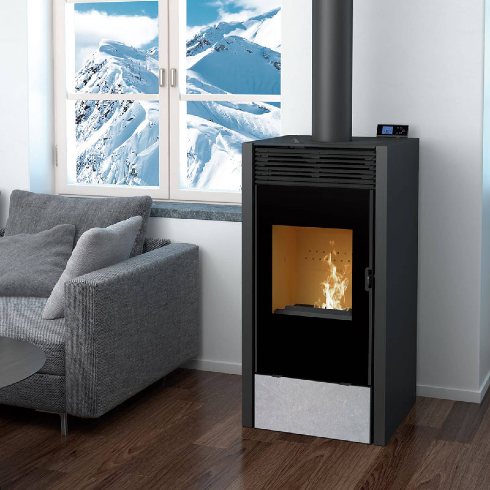 Poêle mixte bois et granulés BiWood 11kW – Image 3