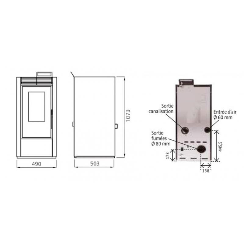 Poêle à Granulés - MARINA 14C - Étanche Canalisable 14 KW – Image 6