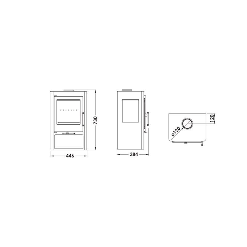 Poêle à bois 3 faces - PANADERO Coral 3V 5.4 kW – Image 2