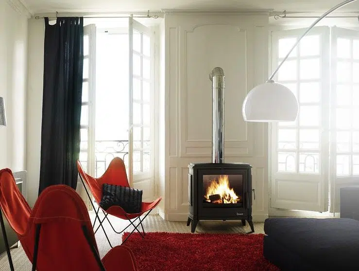 Poêle à bois en fonte double combustion Sedan L 12 kW - Invicta – Image 5