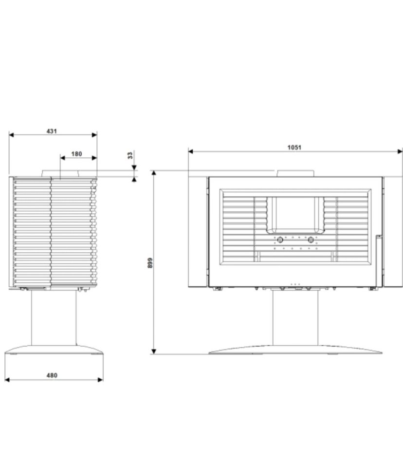 Poêle à bois en fonte Antaya - Anthracite - 12kW – Image 4