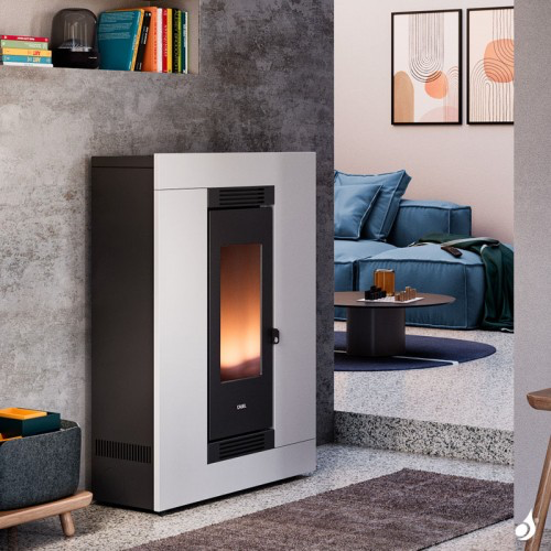 Poêle à granulés CADEL LUCE PLUS 9 - Acier Blanc - 8,5 kW
