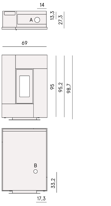 Poêle à granulés étanche CADEL Grace 7 Up Air ventilé Puissance 7kW A+ – Image 9