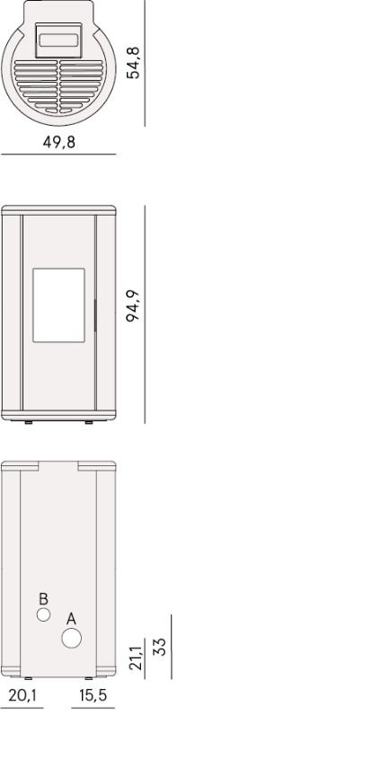 Poêle à granulés CADEL Sound 7 Ps Air ventilé Puissance 7kW – Image 4