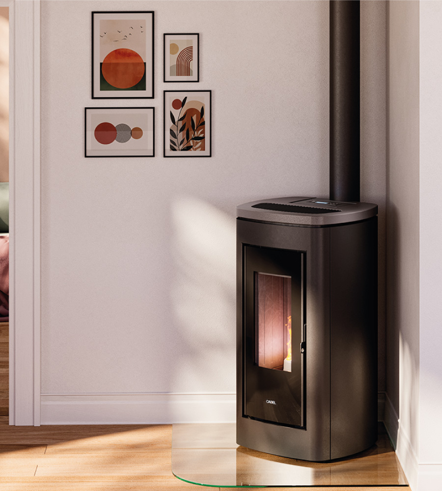 Poêle à granulés canalisable CADEL Eclipse Plus 11 Puissance 10.5kW WiFi Sortie Fumée Postérieure ou Supérieure