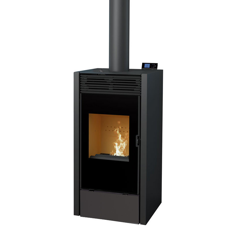 Poêle mixte bois et granulés BiWood vitre sérigraphiée 11kW (noir) – Image 3