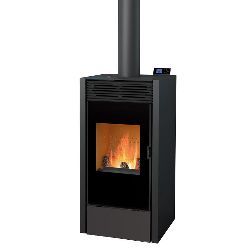 Poêle mixte bois et granulés BiWood vitre sérigraphiée 11kW (noir) – Image 4