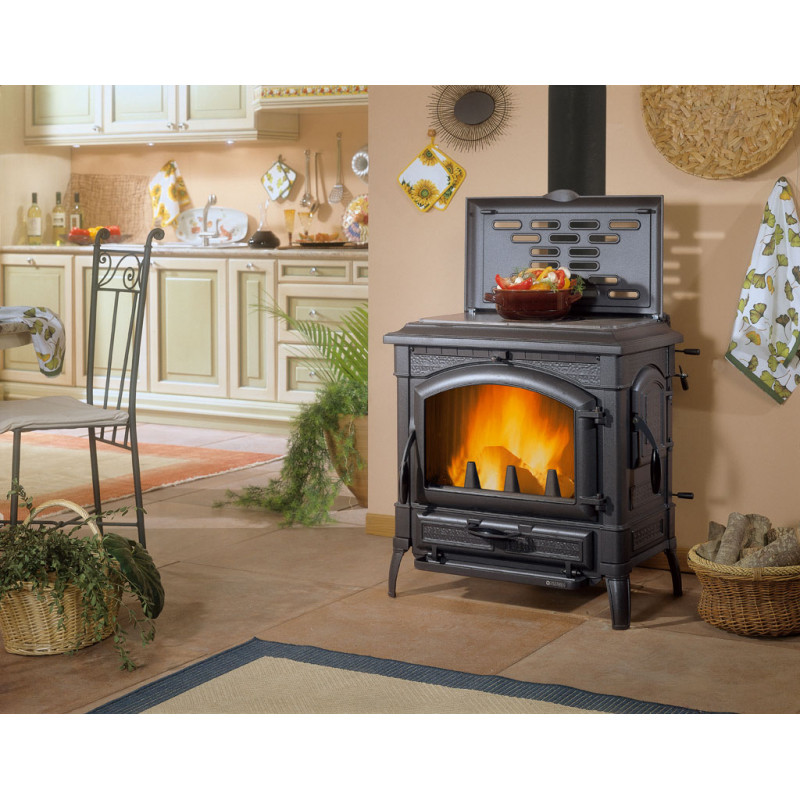 Poêle à bois avec chauffe plat Isotta con cerchi Evo - 11,9 Kw – Image 2