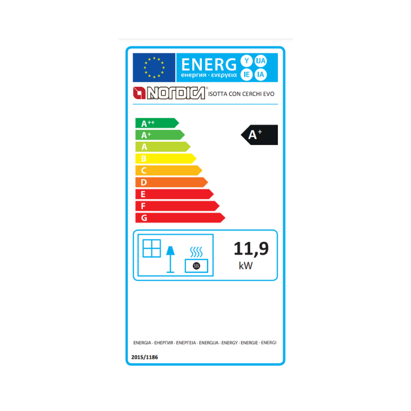 Poêle à bois avec chauffe plat Isotta con cerchi Evo - 11,9 Kw – Image 5