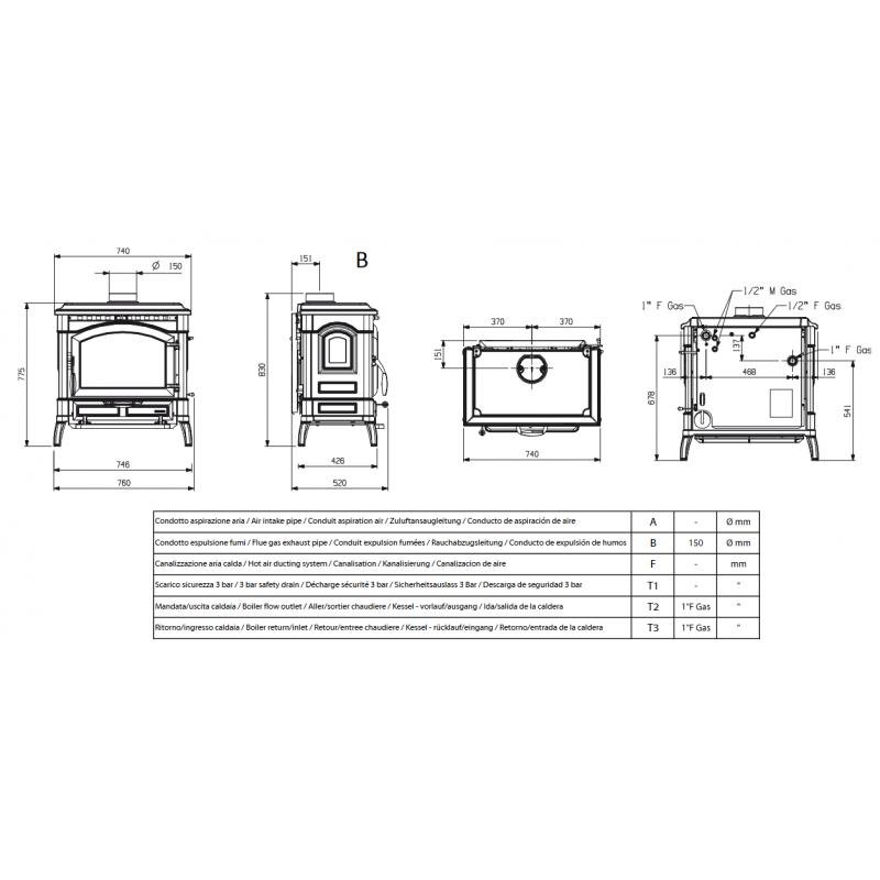 Poêle à bois La Nordica TermoIsotta D.S.A. 15 kW Hydro – Image 8