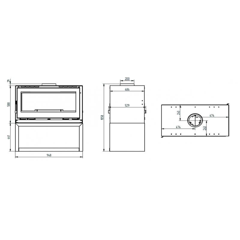 Poêle à bois panoramique double face - FIREMATIC Ottawa - L 13.5 kW – Image 4
