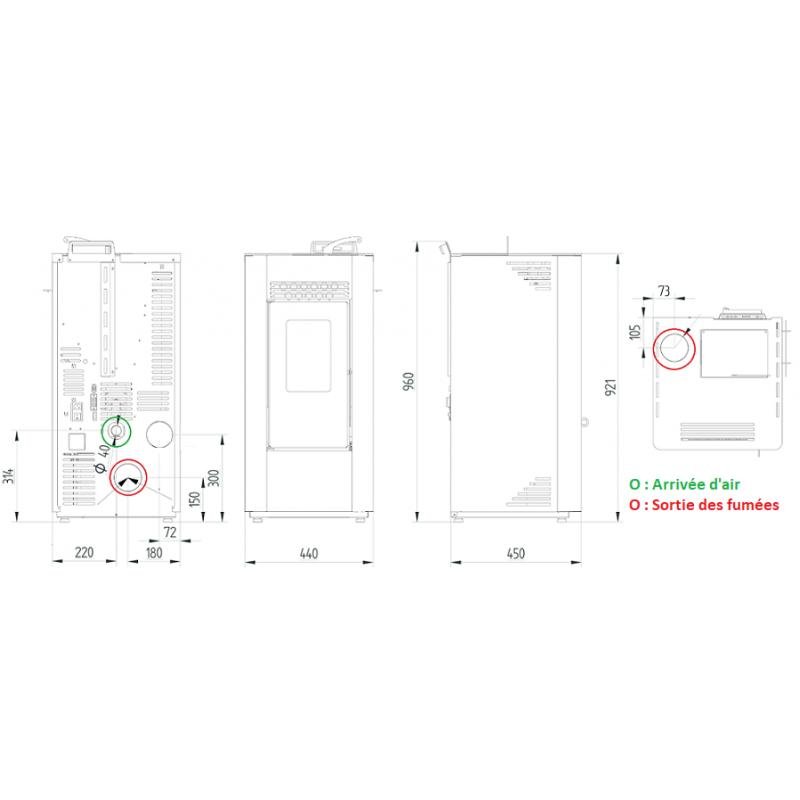 PACK Poêle à granulés C9 FIREMATIC + Kit ventouse Dinak – Image 9