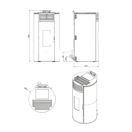 POÊLE À GRANULÉS GIANNI 9 étanche - INTERSTOVES – Image 7
